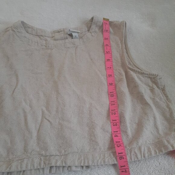 A New Day Women's Size XL Sand Beige Linen Blend Sleeveless Cropped Top - Picture 8 of 9
